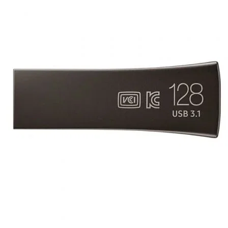 Samsung BAR Plus 128GB USB Flash Drive MUF-128BE4/APC - USB 3.1, Cuerpo Metálico, Resistente al Agua y Golpes, Titan Gray Samsung BAR Plus 128GB USB Flash Drive MUF-128BE4/APC - USB 3.1, Cuerpo Metálico, Resistente al Agua y Golpes, Titan Gray